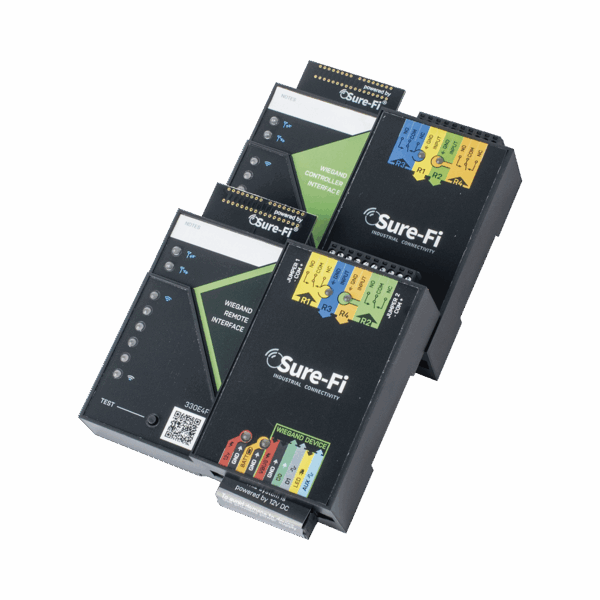 Convertidor de lectora para control de acceso (cableado a inalámbrico) / 1 Wiegand / 2 Relevadores / 2 Entradas / Atraviesa hasta 1.6 KM En Construcción o Material
