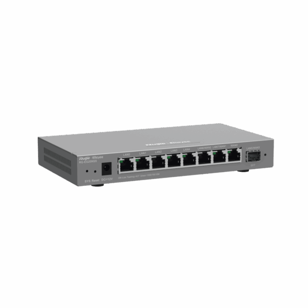 Router Balanceador con Función SD-WAN, 8 puertos gigabit y 1 puerto SFP, soporta 4x WAN configurables, hasta 200 clientes.