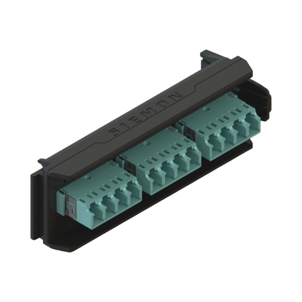 Placa Acopladora LightVerse, 6 Conectores Dúplex LC/UPC, Acepta hasta 12 fibras Multimodo OM3 y OM4  (No Shuttered)