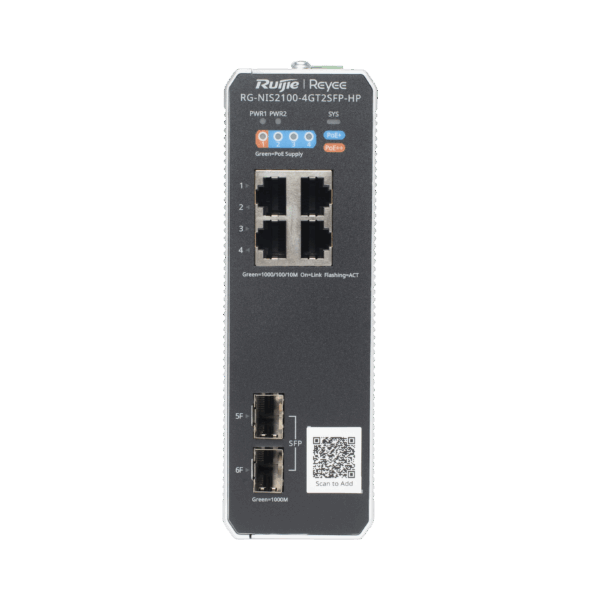 Switch Industrial PoE hasta , Ideal para temperaturas Extremas y protección contra descargas, 1 x PoE++ Port, 3 x PoE+ Ports, and 2 x SFP Uplink Ports