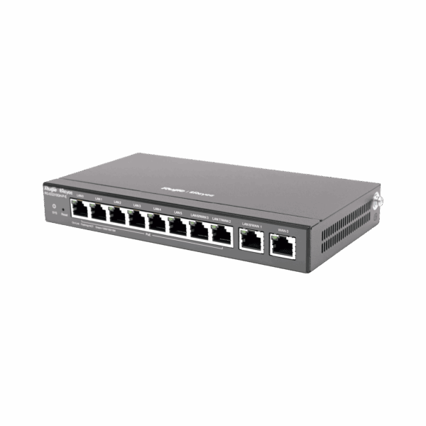 Router Balanceador con Función SD-WAN, 6 puertos LAN  y 2 puertos LAN/WAN POE+ af/at gigabit hasta 110w, 1 puertos LAN/WAN gigabit y 1 Puerto WAN gigabit, hasta 350 clientes con desempeño de 1.5 Gbps asimétricos