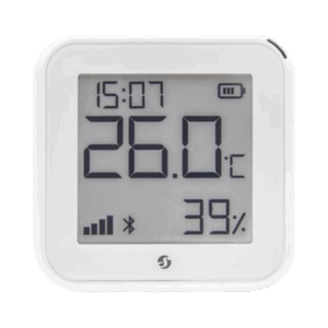 Pantalla Sensor de temperatura y humedad, inteligente e inalámbrico, integrable a la App de Shelly.