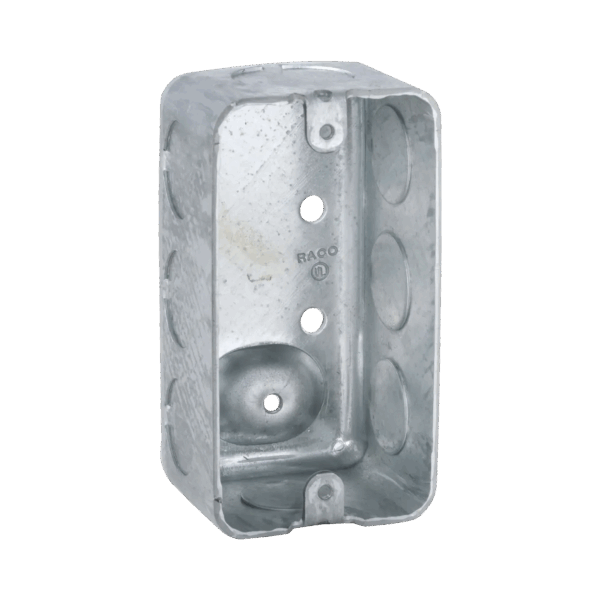 Caja (Chalupa) 4x2"/ Profundidad  1-7/8" / 7 Entradas de 1/2" y 1 de 3/4".
