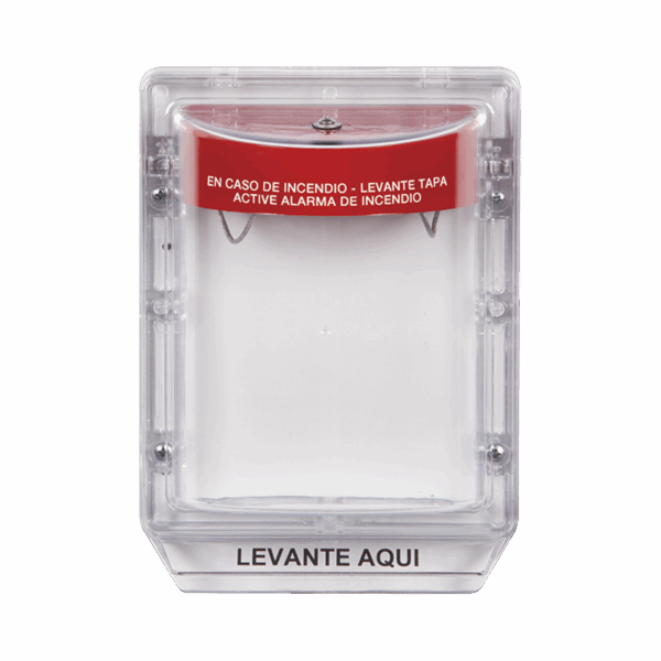 Cubierta Protectora de Policarbonato Serie Stopper II® , Con Bocina, Sin Espaciador, Montaje Empotrado, Etiqueta en Español