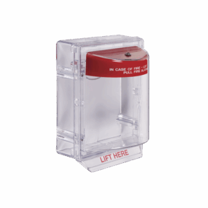Cubierta Protectora Serie Stopper II® De Policarbonato, Con Bocina, Espaciador Transparente, Montaje en Superficie, Etiqueta en Inglés