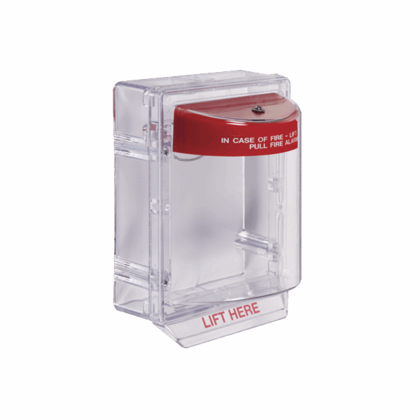 Cubierta Protectora Serie Stopper II® De Policarbonato, Con Bocina, Espaciador Transparente, Montaje en Superficie, Etiqueta en Inglés
