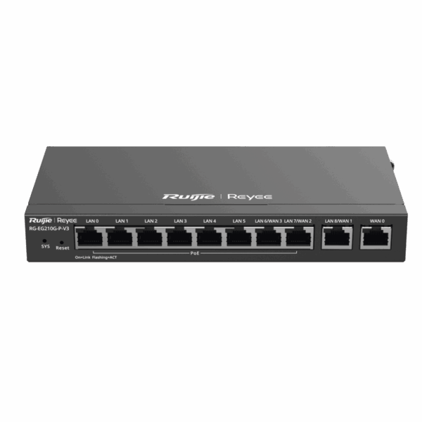 Router Balanceador con Función SD-WAN, PoE+ hasta 110w, 10 puertos gigabit (8 puertos PoE), soporta 4x WAN configurables, hasta 200 clientes con desempeño de 1,000 Mbps