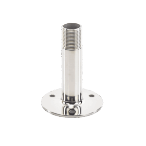 Montaje recto de acero inoxidable de 4 pulgadas de alto y 3 de base.