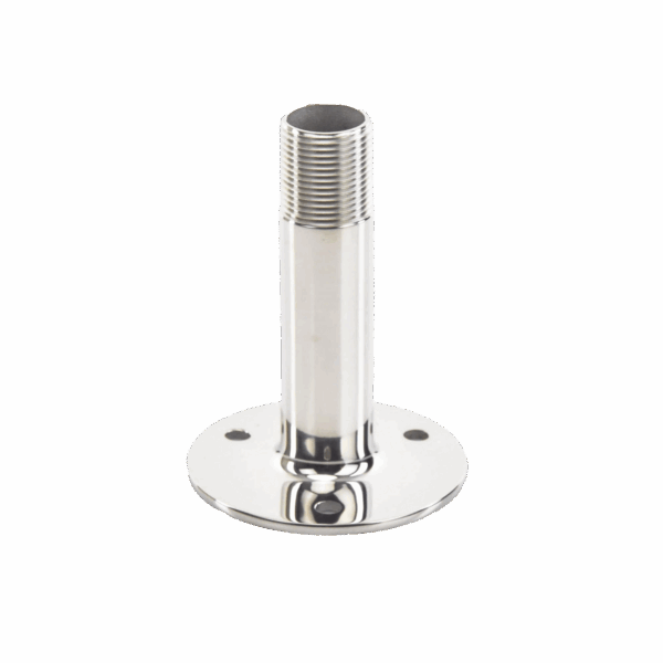 Montaje recto de acero inoxidable de 4 pulgadas de alto y 3 de base.