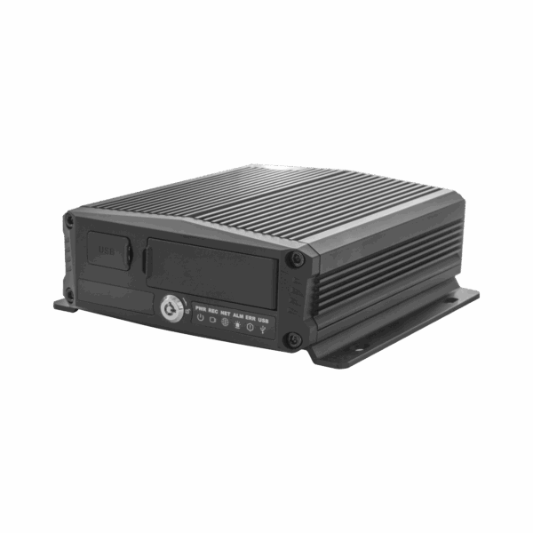 DVR Móvil / Multiplataforma / 4 Canales AHD + 2 canales IP/ Almacenamiento en Memoria Micro SD / H.265 / Chip IA Embebido / Soporta 4G / GPS