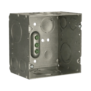 Caja Cuadrada 4- 11/16″ x 4 11/16″/ Profundidad de 3-1/4″/ 2 Entradas  1″, 1 1/4″, 1 1/2″, 2″, 2 Entradas 1″-1 1/4″, 2 Entradas 3/4 “- 1″, 4 Entradas 1/2″ – 3/4″, 2 Entradas 1/2”.