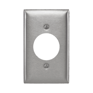 Placa para Receptaculo Sencillo 20 y 30 A de Media Vuelta/ 1.6″ (40 mm) / Acero Inoxidable.
