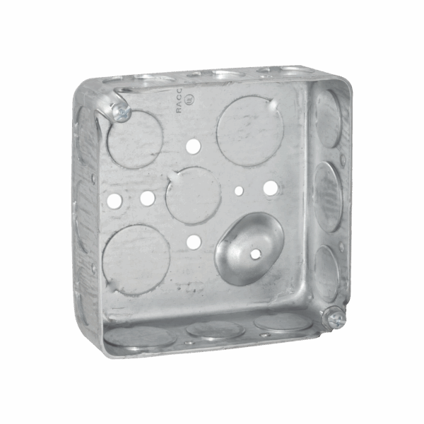 Caja Cuadrada 4 x 4"/ Profundidad 1- 1/2"/ Cuenta con 11 Entradas de 1/2" y 6 de 3/4"..