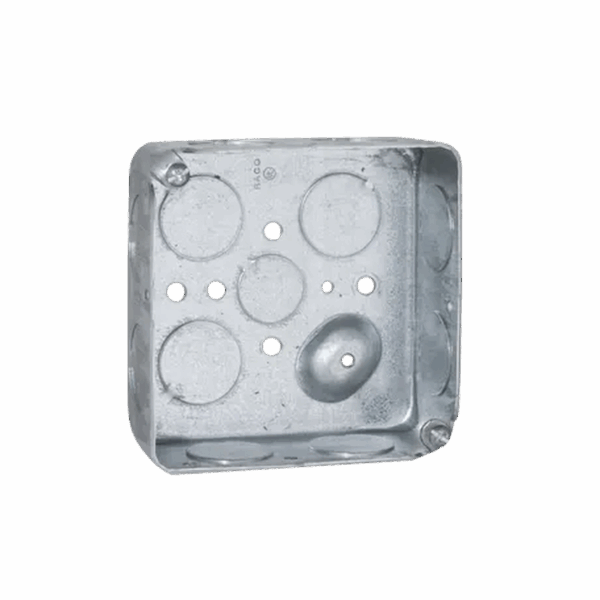 Caja Cuadrada 4 x 4"/Profundidad  1- 1/2"/ 11 Entradas de 3/4" y 1 de 1/2".