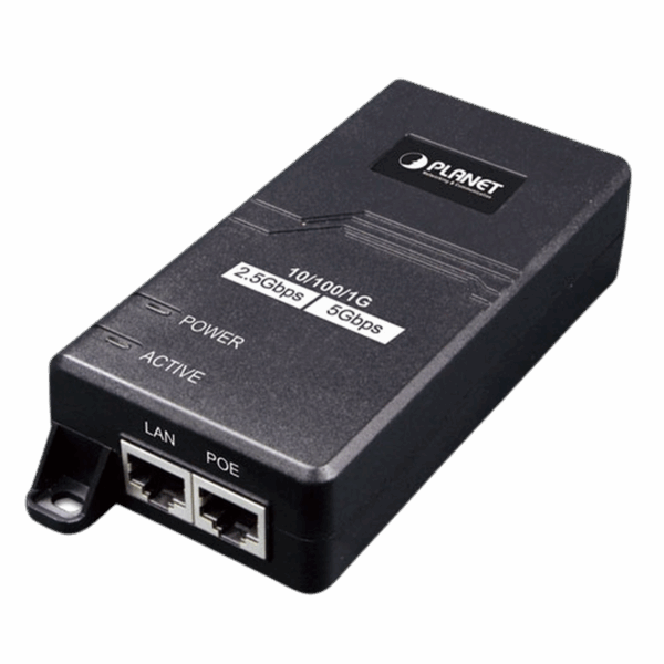 Inyector PoE 802.3 af/at, Hasta 30 W, con Puertos de 10/100/1000Mbps/ 2.5 Gbps/5 Gbps