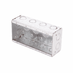 Caja Multigang de 4 Gangs,/ Profundidad de 2-1/2″/ 20 TKO (1/2″- 3/4″).