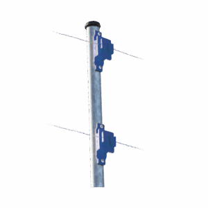 Aislador de Paso colo Azul reforzado para cercos eléctricos, resistente al clima extremoso