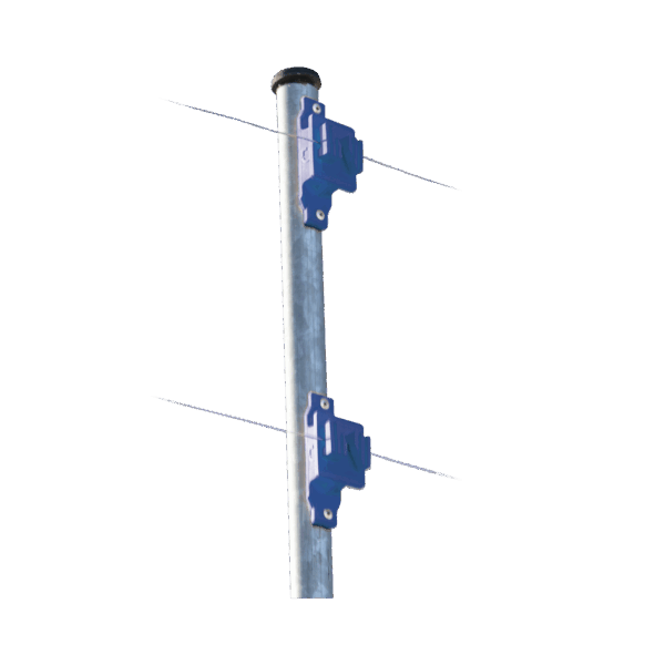 Aislador de Paso colo Azul reforzado para cercos eléctricos, resistente al clima extremoso