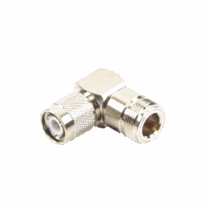 Adaptador en Ángulo Recto de Conector TNC Macho a N Hembra, Níquel/ Oro/ Teflón.