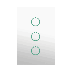 (ZWAVE) Interruptor On/Off panel táctil touch inalámbrico Zwave Plus 3 botones. Compatible con Hubitat HC8, Álula  M2M, otro