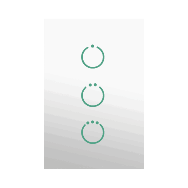 (ZWAVE) Interruptor On/Off panel táctil touch inalámbrico Zwave Plus 3 botones. Compatible con Hubitat HC8, Álula  M2M, otro