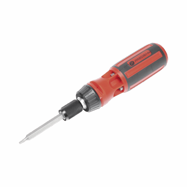 Desarmador 6 en 1 con Mango de Agarre Plástico (Torx de Seguridad #10 y #20, Hexagonal #5, PH0, PH2, Plana #5)