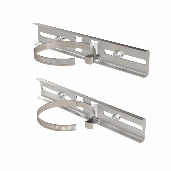 Montaje de Metal Galvanizado para Poste Universal para Gabinetes de Ancho Hasta 30 cm.