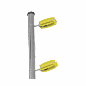Aislador de color Amarillo  para postes de esquina de alta Resistencia con Anti UV de uso en cercos eléctricos