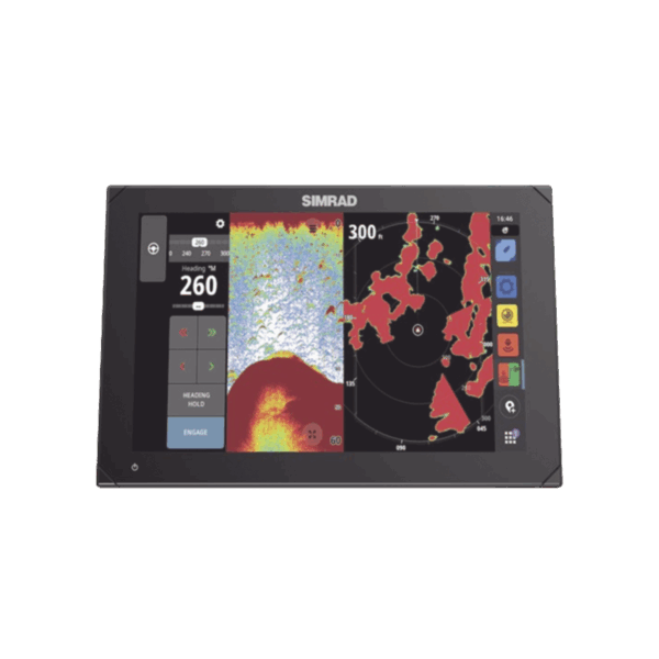 Pantalla táctil multifunción NSX 3012, cuenta con mapa base global, sonda de 1 kW, antena GPS interna,  conexiones remotas  WiFi y Bluetooth.