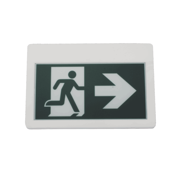 Letrero LED de Señalización de salida "Hombre Corriendo"/ Alto brillo / Uso en pared, lateral o techo / Batería de Respaldo Incluida con hasta 120 minutos de duracion