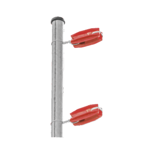 Aislador de color Rojo para postes de esquina de alta Resistencia con Anti UV de uso en cercos eléctricos