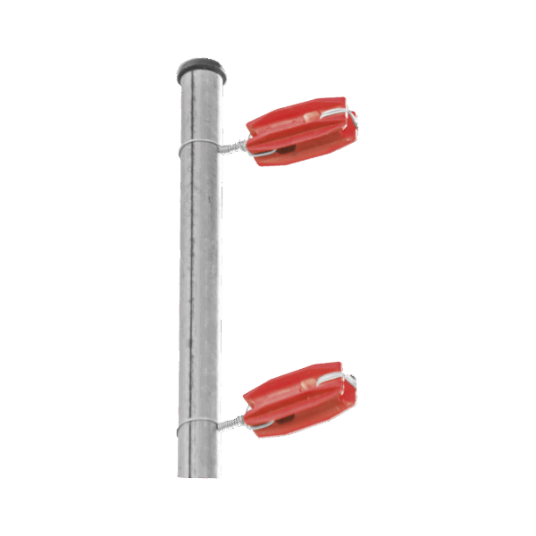 Aislador de color Rojo para postes de esquina de alta Resistencia con Anti UV de uso en cercos eléctricos