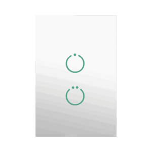 (ZWAVE) Interruptor On/Off panel táctil touch inalámbrico Zwave Plus 2 botones. Compatible con Hubitat HC8, Álula  M2M, otro