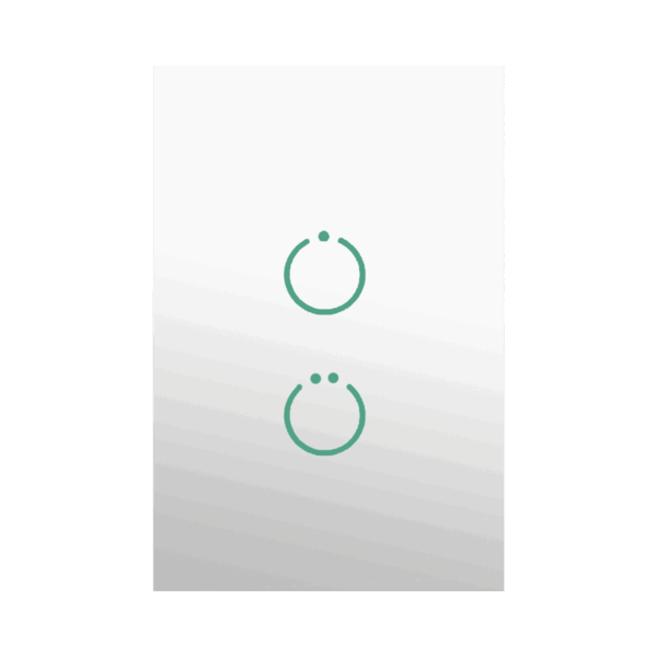 (ZWAVE) Interruptor On/Off panel táctil touch inalámbrico Zwave Plus 2 botones. Compatible con Hubitat HC8, Álula  M2M, otro