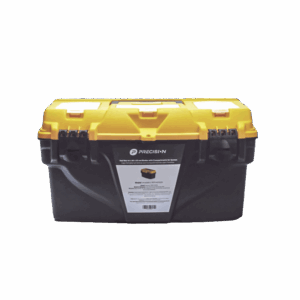 Caja Porta Herramientas 17″, 44x26x23 cm Bicolor con Compartimientos para Tornillos.