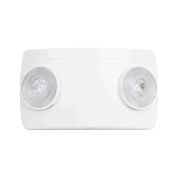 Luz de Emergencia Dual LED ultra compacta/150 lúmenes/Luz fría/Batería de Respaldo Incluida/Botón de test.