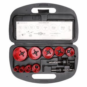 Juego de 13 Brocas Sierra Bimetálica con Adaptadores y Estuche. (3/4″, 7/8″, 1-1/8″, 1-3/8″,  1-1/2″, 1-3/4″, 2″, 2-1/4″, 2-1/2″)