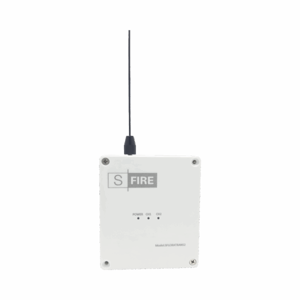 Transmisor inalámbrico / Entrada de 2 contactos secos NA / Distancia máxima de transmisión 2500 metros (Linea de vista)