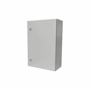 Gabinete de Acero IP66 Uso en Intemperie (500 x 700 x 250 mm) con Placa Trasera Interior Metálica y Compuerta Inferior Atornillable (Incluye Chapa y Llave T).