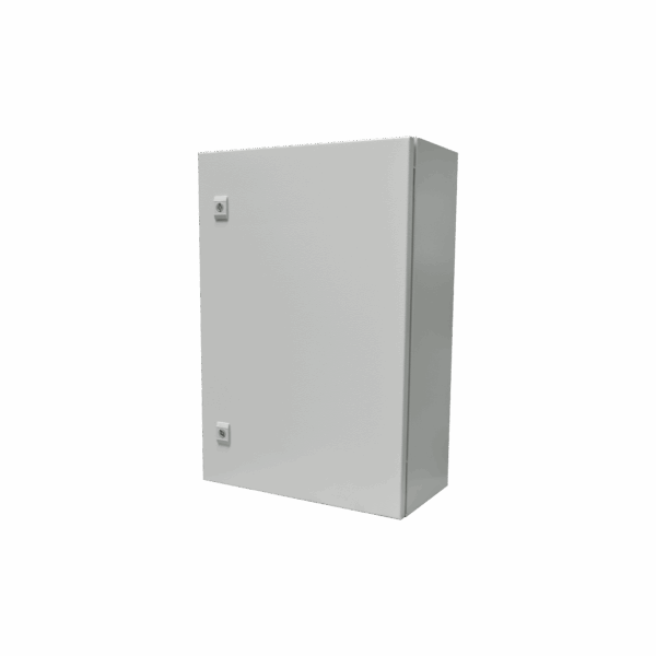 Gabinete de Acero IP66 Uso en Intemperie (500 x 700 x 250 mm) con Placa Trasera Interior Metálica y Compuerta Inferior Atornillable (Incluye Chapa y Llave T).