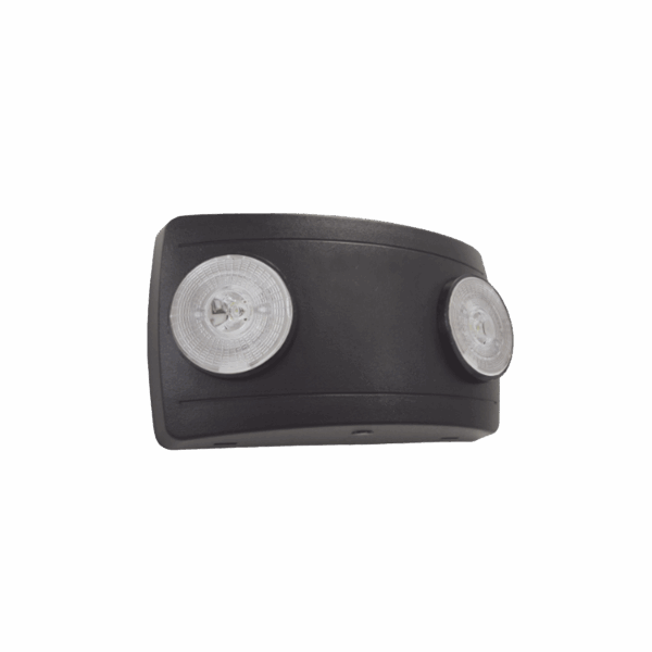 Luz de Emergencia Dual LED ultra compacta/150 lúmenes/Luz fría/Batería de Respaldo Incluida/Botón de test / Color Negro