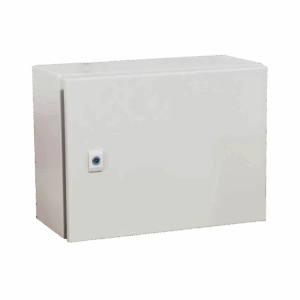Gabinete de Acero IP66 Uso en Intemperie (500 x 300 x 300 mm) con Placa Trasera Interior Metálica y Compuerta Inferior Atornillable (Incluye Chapa y Llave T). Ideal para Centros de Carga y Tableros de Control