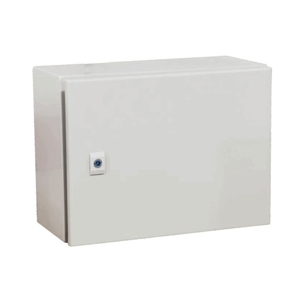 Gabinete de Acero IP66 Uso en Intemperie (500 x 300 x 300 mm) con Placa Trasera Interior Metálica y Compuerta Inferior Atornillable (Incluye Chapa y Llave T). Ideal para Centros de Carga y Tableros de Control