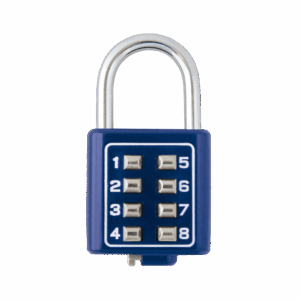 Candado Digital de Combinación M35 / No Requiere Llave / Combinación única integrada por 4 dígitos / Color Azul.