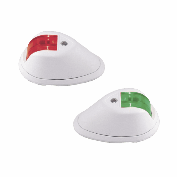 Set de Luces de Navegación Verticales Rojo / Verde con Carcasa en Color Blanco para Embarcaciones a Motor de Menos de 20 Metros