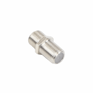 Adaptador Barril para 75 Ohm, de Conector F Hembra a F Hembra, Níquel/ Estaño/ Polietileno.