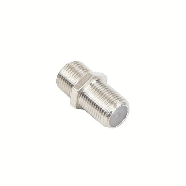 Adaptador Barril para 75 Ohm, de Conector F Hembra a F Hembra, Níquel/ Estaño/ Polietileno.