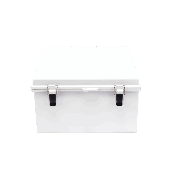 Gabinete de Plástico ABS, Uso en Intemperie ip66 (300 x 300 x 180 mm) Cierre por Broche Inoxidable y Permite Cerrado con Candado y Llave (Perno 5mm) No Incluido