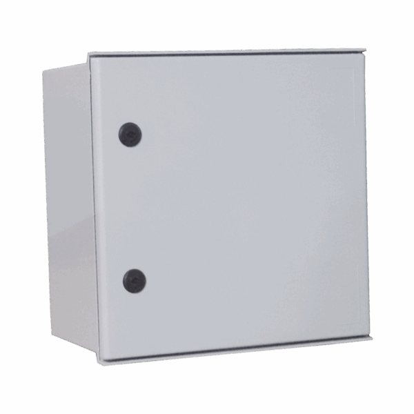 Gabinete de Poliéster IP65 Uso en Intemperie (400 x 400 x 200 mm) con Placa Trasera Interior de Plástico (Incluye Chapa y Llave).