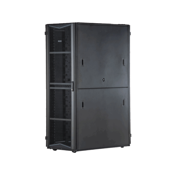 Gabinete FlexFusion para Centros de Datos, 42 UR, 800 mm de Ancho, 1070 mm de Profundidad, Fabricado en Acero, Color Negro